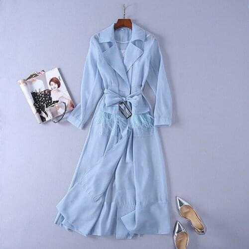 Spring dress style New womens fashion slim long waist thin waist knee coat. can customized big size