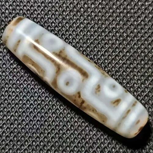 080714 Tibet Agate DZI Beads 13*48mm White Agate 9 Eyes DZI Men and Women Jewelry DIY Free Shipping