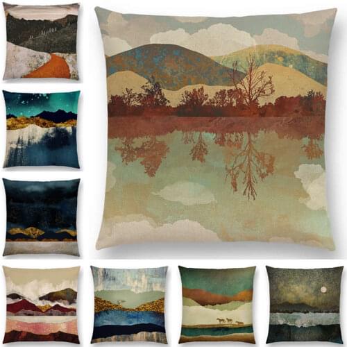 25 New Design Available Mountains Wilderness Cushion Cover Home Decor Sunrise Pillowcase