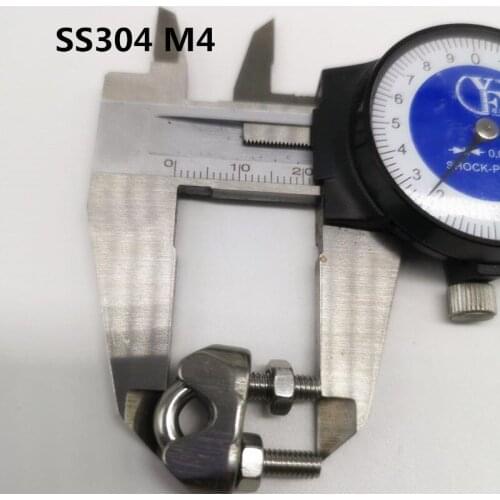 35pcs M4/4mm Wire Rope Clip U-Bolt Type 304 Stainless Steel U Bolt Clamp