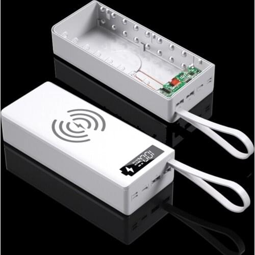 5PCS QC3.0 Wireless Charge 16*18650 Battery DIY Power Bank Case Dual USB Mobile Phone Charge 18650 battery Holder Charging Box