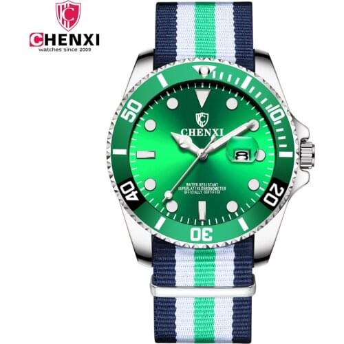 CHENXI Brand Mens Fashion Nylon Strap Watches Top Brand Luxury Watch For Male Clock Quartz Watches Waterproof Relogio Masculino