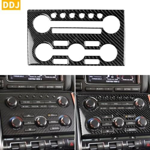 For Nissan GTR R35 2008-2016 Carbon Radio Climate Control Console Sticker Air Conditioning CD Panel Cover Trim Car Accessories