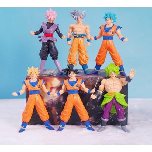 6pcs Funny Joy Generation Dragon Ball Super Gogeta Action Figure Dragon Ball Super Saiyan Goku Vegeta Figura Pvc Model Toy