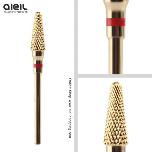Gold Tungsten Carbide Burrs Cutter for Manicure Nail Drill Bit For Remove Acrylics Gels