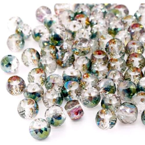 Crystal Glass Beads 6*4mm 98pcs/lot Wholesale Faceted Beads Multicolor Rondelle Glass Bead for Jewelry DIY Making Women Necklace