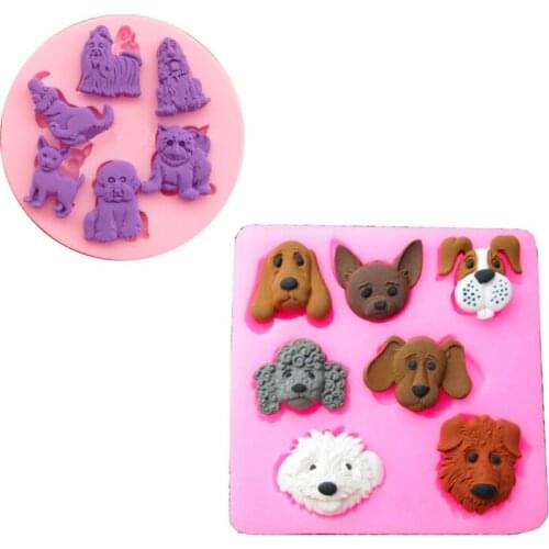 Kitchen Accessories Six Kinds Dogs Cooking Tools Cake Decorating Silicone Mold For Baking Fondant Sugar Craft Pastry Candy