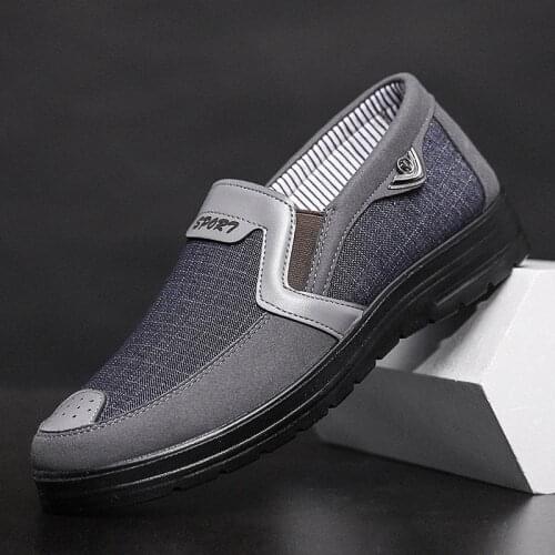 Canvas Loafers Shoes Slip on Men Casual Shoes Summer Breathable Fashion Soft Flat Driving Shoes991