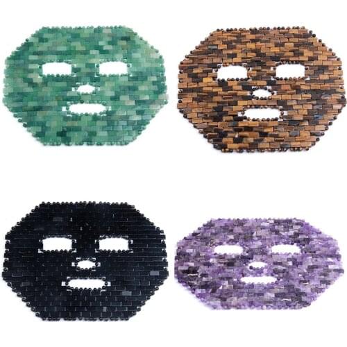 Natural Quartz Crystal Sleep Mask Jade Mask Yoga Meditation Energy Healing Crystal Anti-Aging Hot or Cold Therapy Sleep Mask