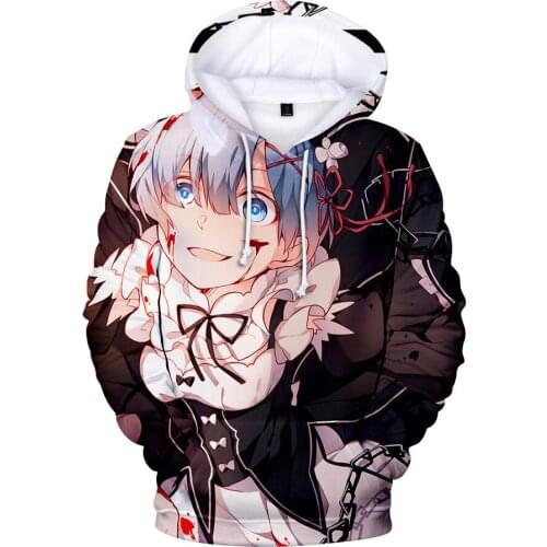 Re:life in a Different World from Zero 3D Hoodie Men/women Pullover Sweatshirt 3D Harajuku Re Zero Japanese Anime Hoodies Print