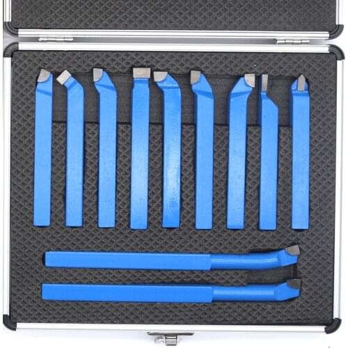 11Pcs 10*10mm,8*8mm Carbide Tip Tipped Bit Set Brazed Milling Cutter Tools For Metal CNC Lathe, Welding Turning Tool Holder