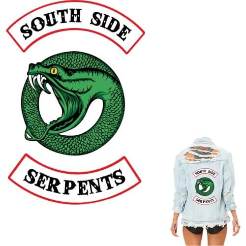 Riverdale South Side Serpents Patches For Clothing Sticker New Design Diy Washable Iron On Transfer Accessory Applique patch