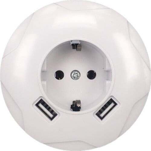 2020 new wall electronic socket 5V2A eu standard power outlet with dual home usb plug charger power socket with usb