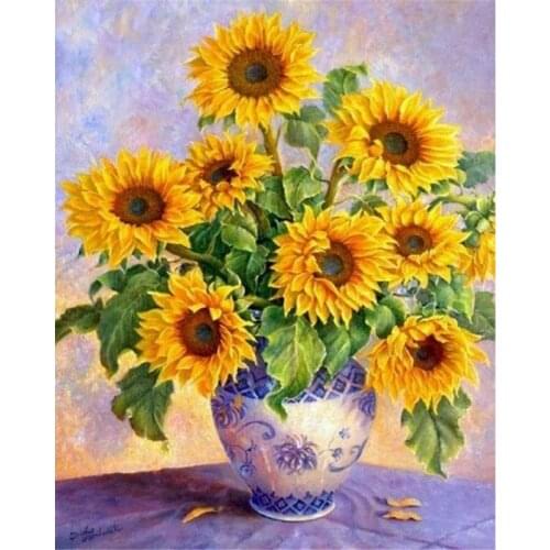New Needlework Diamond Painting Mosaic Diamond Embroidery Home Decoration yellow sunflowers Diamond Mosaic cross stitch KBL