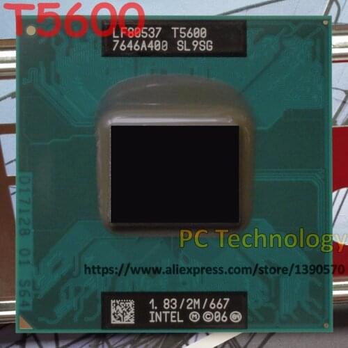 Original Intel Core2 Duo CPU T5600 2M Cache, 1.83GHz, 667MHz FSB Socket 479 laptop processor support 945 free shipping