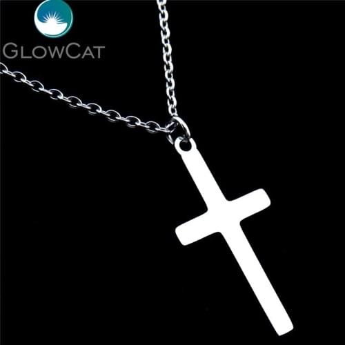 Personalised Stainless Steel Pendant Faith Cross Necklace Unisex Fashion Necklaces & Pendants for Girl Lover Gift 21792