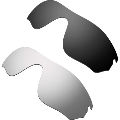 HKUCO Black/Silver 2 Pairs Polarized Replacement Lenses For RadarLock-Edge Sunglasses Increase Clarity