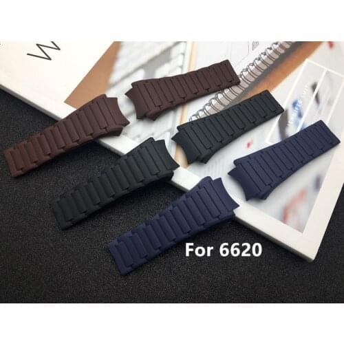 Top quality brand 23x33mm watchband soft natural silicone rubber PU belt for Porsche strap waterproof Watch Band for 6620 tools