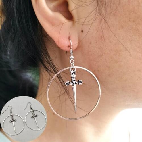 Sword earrings The dark witch pendant Gothic Antique sword jewelry A gift for your girlfriend women classical new