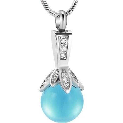 Glass Pearl Urn Cremation Necklace Jewelry Ashes Holder for Women Urn Jewelry for Ashes