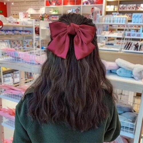 Big Bow Hairpin Solid Color Hair Clips Ribbon Hairgrips Butterfly Fashion Cute Barrette Women Girls Headwear Hair Accessories