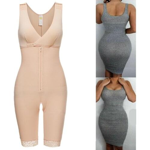 Plus Size Bodysuit Open Crotch Shapewear Waist Trainer Women Magic Full Body Shaper Butt Lifter Slimming Strap Underwear Corset