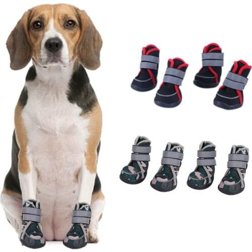 4PC Winter Pet Dog Shoes For Small Dogs Warm Fleece Puppy Pet Shoes Waterproof Dog Snow Boots Chihuahua Beatuy Shoes Pet Product