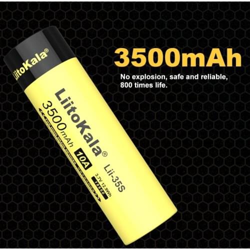 1-10PCS LiitoKala Lii-35S 18650 Battery3.7V Li-ion 3500mAh lithium battery For high drain devices