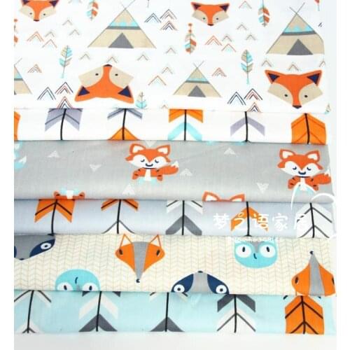 1.6X1m Ins Style Fox Arrow Printed Cotton DIY Fabric Kids Baby Pet Clothing Curtain Bedding Set Material Book Cover fabric