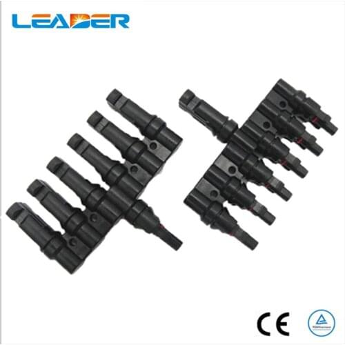 1 Pair IP67 6 in 1 Female and Male T Branch Connector 25 Years Quality Warranty Waterproof M/F Solar Solar Connector MTT6AB