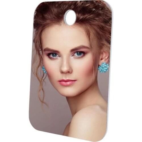 17*13cm Acrylic Anti Fog Shower Wall Mirror Bathroom Mirror Washroom Travel Decorative Mirror With Suction Cup Makeup Mirror