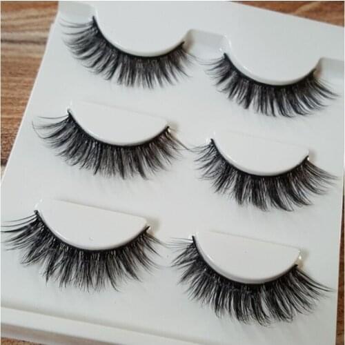 3 pairs Lashes False Eyelashes Natural Multi pack High Quality Handmade Eyelashes Winged Upper Lashes Fashion Lashes 3D15