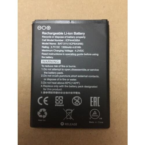 1400mah Capacity Mobile Phone Battery for Acer Liquid Z200, Z200 ( P/N BAT-311, BAT-311(1ICP5/43/55), KT.0010S.011)JINSULI