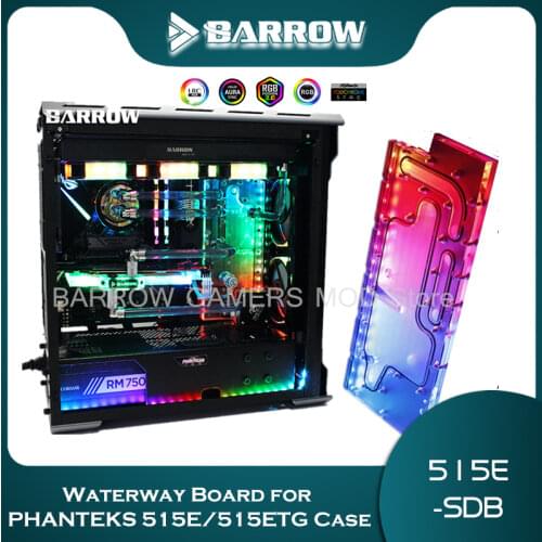 Barrow Distro Plate Phanteks 515E / 515ETG Chassis LRC2.0(5V 3Pin AURA) Water Cooling Program 515E-SDB