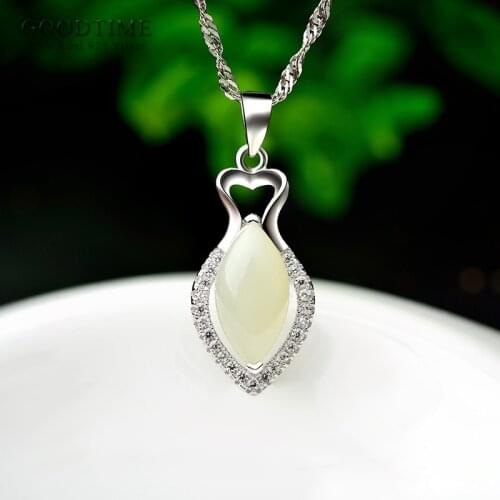 Noble Real 925 Sterling Silver Necklaces Zircon Pendant Necklaces Chain Gift For Women Girl Jewelry