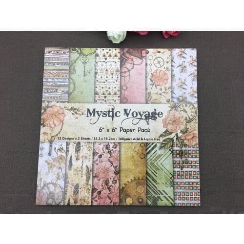 AlinaCraft 24 sheet 6"X6" mystic voyage Scrapbooking design patterned paper pack andmade craft paper craft Background pad