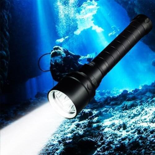 C2 Diving Flashlight Safety Dive Light Torch T6 Underwater Scuba Flashlights 100M for Under Water Sports Outdoor Cycling fishing