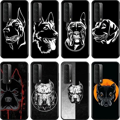 Cute Pitbull Dog Art For Huawei Y9A Y9S Y9 Y8P Y8S Y7A Y7P Y7 Y6 Y6P Y6S Y5P Y5 Prime Pro 2019 2020 Black Soft Phone Case