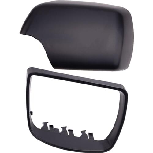Black Left Side Rear View Door Mirror Cover Cap Case Housing & Ring Fit for BMW X5 E53 1999-2005 2006 51168266733 51168254903
