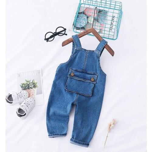 Baby Denim Overalls Childrens Clothing Fashion New Kids Boys Solid Suspender Jeans Girls Pants Kids Overalls Jeans Toddler Pant