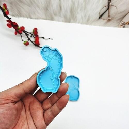 Sketch Sexy Woman Keychain Epoxy Resin Mold Jewelry Pendant Silicone Mould DIY Crafts Ornaments Decorations Casting Tool