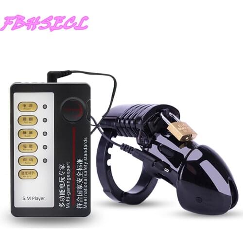 FBHSECL Electro Shock CB6000 Chastity Cage Ball Stretcher, Electric Shock Cock Cage ,Timer Lock Chastity Belt , Sex Toys For Men