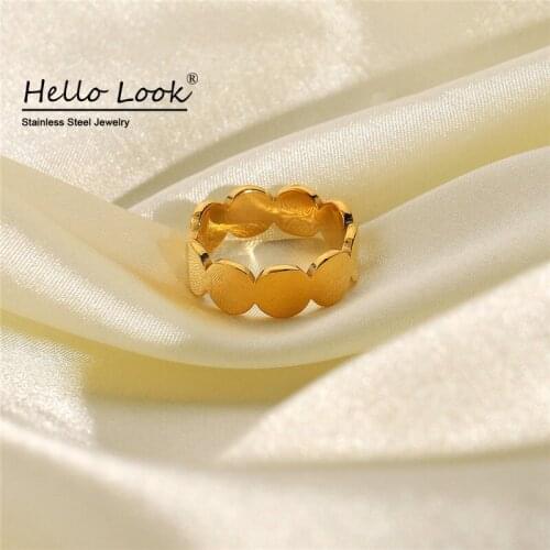 HelloLook Ring for Women Stainless Steel Stackable Ring Vintage Fashion Ring Jewelry Accessories Size 6/7/8