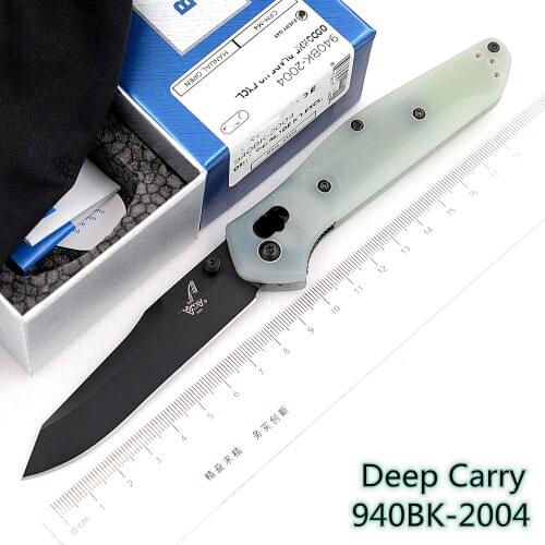 JUFULE 940BK-2004 Real D2 Steel Mark M4 Blade G10 Handle Camping kitchen Hunting Pocket Outdoor EDC Tool Utility Folding Knife