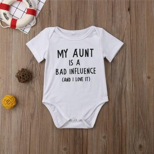 MY Aunt Baby Boy Girls Bodysuit Jumpsuit Casual Clothes Outfit Summer Short Sleeve Jumpsuit One Piece Playsuit 0-24M