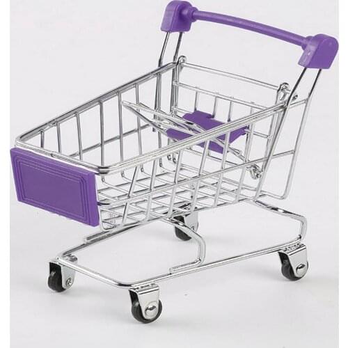 Creative Supermarket Mini Shopping Cart Trolley Metal Simulation Kid Toy