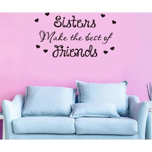 English Sisters Creative Wall Stickers Living Room Bedroom Family Showcase Decoration Wall Stickers Wholesale
