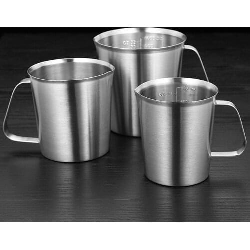 Coffee Milk Frothing Pitcher Stainless Steel Stamped Measurement Steaming Jug Barista Latte Art Frother Cup 500/1000/2000ml