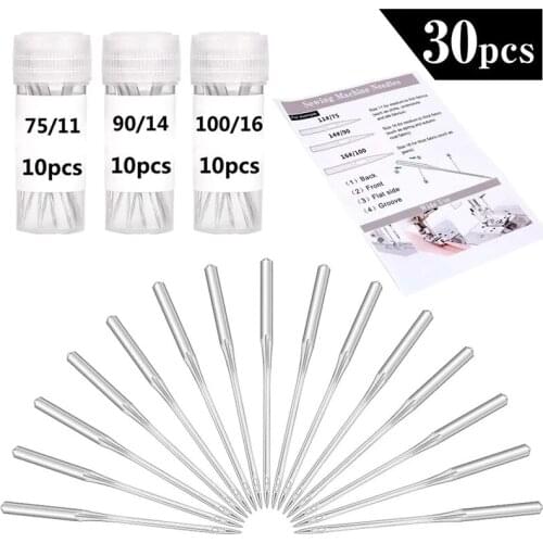 LMDZ 30 PCS Universal Machine Needles Home Sewing Machine Needles Regular Point Machine Needles for Machine Sewing and Quilting