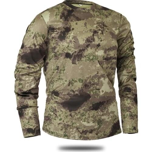 Brand Clothing New Autumn Spring Men Long Sleeve Tactical Camouflage T-shirt Camisa Masculina Quick Dry Military Army Shirt